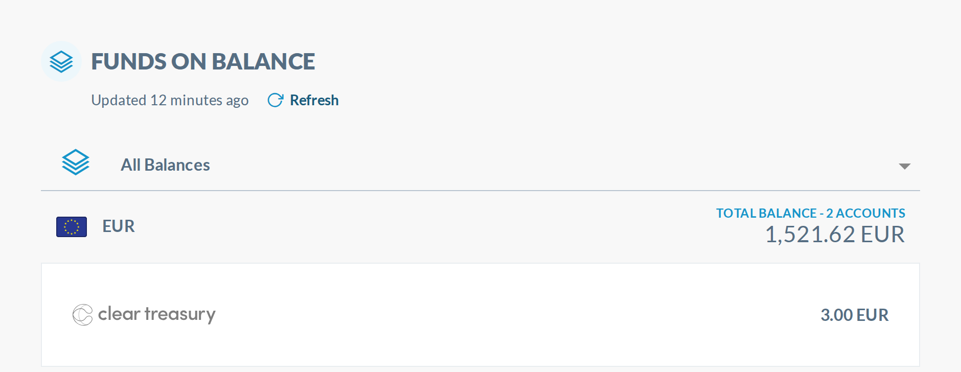 A idle: subtitle aligned with the title text, status first, Refresh as a real button