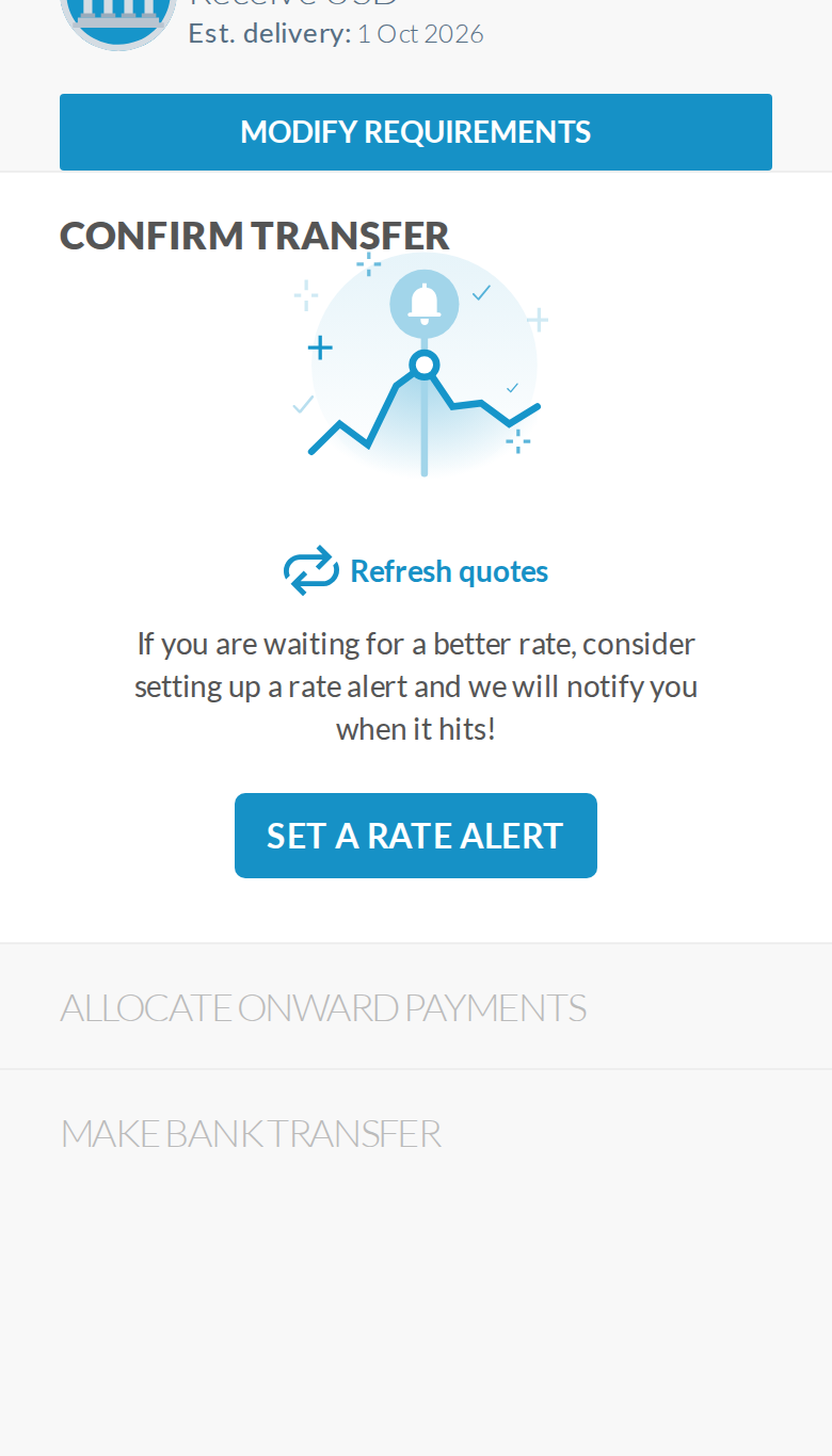 Today at 390px: the illustration runs into the CONFIRM TRANSFER heading