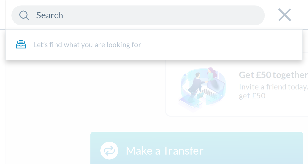 On focus it stays "Search". The dropdown is unchanged.
