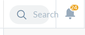480 px: the pill shrinks to 85 px and "Search" spills out into the bell divider (existing bug).